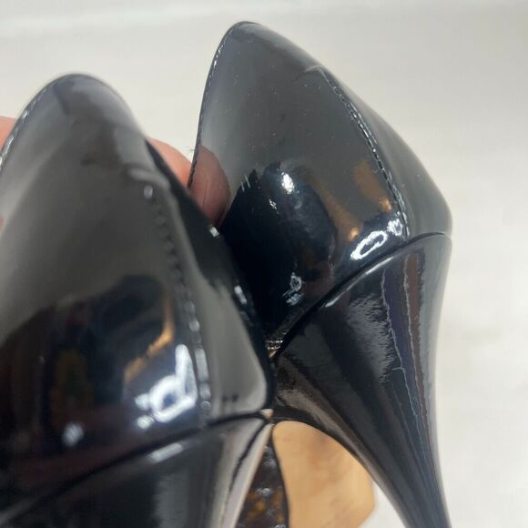 Giuseppe Zanotti Crocodile Embossed Patent Leather Pumps Peep Toe Heels Size - Picture 10 of 11